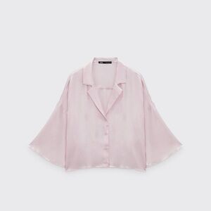 Zara Light Pink Satin Blouse